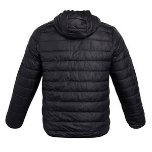 <b>Men's</b> Black Hooded Puffer Jacket Windproof Zipper Closure Polyester Wadding Winter Casual Regular Fit <b>Men's</b> Custom Logo Full fit - Product Image 2