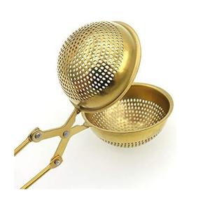 Infuseur à thé en laiton à mailles fines de qualité supérieure avec poignée antidérapante pour thé en feuilles, épices et herbes - Product Image 1