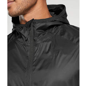 Premium Men’s <b>Black</b> Hooded Windbreaker <b>Jacket</b> Full Zip Lightweight Outdoor <b>Sports</b> <b>Jacket</b> With Elastic Cuffs - Product Image 4