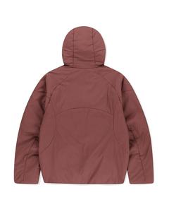 Veste matelassée à capuche pour homme, couleur bordeaux, fermeture éclair, coupe-vent, rembourrage en polyester épais, manteau d'hiver décontracté, coupe régulière - Product Image 4
