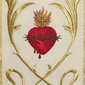 Casulla de Terciopelo Verde con Bordado del Sagrado Corazón, Vestimenta Sacerdotal Católica Premium para Misa, Adoración y Ceremonias Religiosas - Product Image 3
