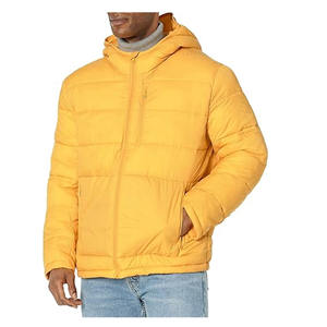 Men Winter Eco-Friendly Thick Puffer <b>Jacket</b> Hooded Long Sleeve Breathable Fabric Design Zipper Custom Logo Printing Solid - Product Image 5