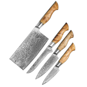 Ensemble de couteaux de cuisine en acier Damas fabriqués à la main avec étui en cuir, couteaux de cuisine durables pour usage professionnel et domestique - Product Image 3