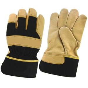 Gants de travail en cuir à doigts entiers, rouge et marron, isolés thermiquement, antidérapants, imperméables, protection UV, pour l'extérieur, hiver, unisexe - Product Image 4