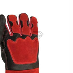 Gants de soudage en cuir de vachette pleine fleur robustes, rouge et noir, résistants à la chaleur, gants de protection industriels pour travaux de soudage MIG TIG - Product Image 2