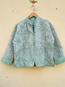 Chaqueta india hecha a mano 100% algodón, ecológica, acolchada, antiarrugas, transpirable, de secado rápido, con estampado digital y bolsillo frontal. - Product Image 2