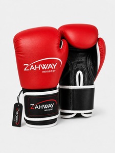Gants de boxe de haute qualité, matière en cuir de vachette, évacuation de l'humidité, fermeture auto-agrippante, nouveau style très vendu - Product Image 1