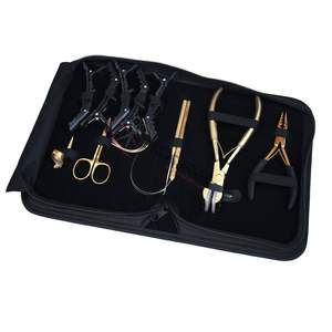 Hair Extension Application Kit Micro Ring Crimping & Tape in Bonding Plier Pulling Hook Loop <b>Needle</b> Scissor Hair Grippers Clips - Product Image 1
