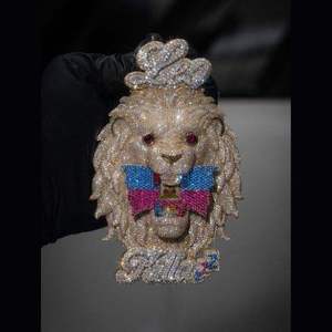 Colgante Personalizado de León 3D con Moissanita y Circonita Cúbica VVS, Chapado en Oro de 18K, Plata de Ley 925, Joyería Unisex - Product Image 1