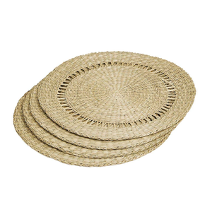 Seagrass Round <b>Placemats</b> Woven Natural Straw Table Decor Wicker Charger Plates for All Season Use at Home - Product Image 2