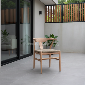 Silla de Comedor de Alta Gama con Brazos y Acabado Natural de Pasto Marino para Hotel, Hogar y Restaurante - Product Image 2