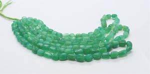 Perles de calcédoine verte naturelle lisses en forme de pépite 6-7MM, perles de pierres précieuses de calcédoine naturelle lisse et polie - Product Image 2
