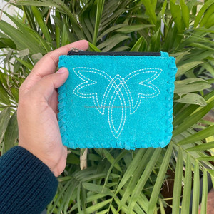 Multifunctional Popular Designer <b>Boot</b> Stitch Suede Leather Coin Pouch Western Genuine Leather Mini Wallet Change Purse for Women - Product Image 2