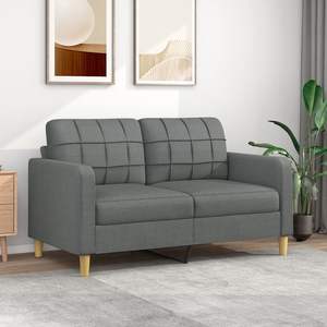 Sofá de poliéster gris oscuro de 2 plazas, 55,1 pulgadas de ancho de asiento, muebles duraderos para sala de estar - Product Image 1
