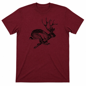 Custom <b>Men's</b> Jackalope Print O-Neck Regular Fit Breathable Cotton Jersey <b>Animal</b> Pattern Plus Size Streetwear High T-Shirt - Product Image 6