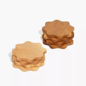 Handmade Wooden Coaster Set with Natural Rustic Finish, Round Table Coasters for Coffee, Tea, <b>Drinks</b> and Home Dining Decor - Product Image 6