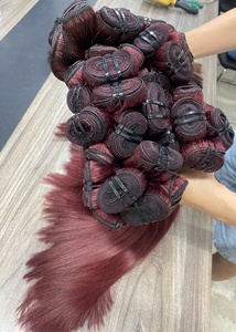 Cabello Rojo de Doble Trama para Tejer, con Cutícula Alineada, Muy Suave, Puntas Gruesas, Doble Trama, 100g - Product Image 3