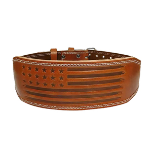 Custom Embossed Logo 4" Leather Weightlifting <b>Belt</b> Professional High Quality Adjustable Non-Slip Genuine Full Grain Leather - Product Image 3