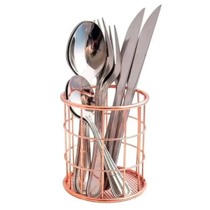 Cesta de Almacenamiento de Cubiertos de Acero Inoxidable, Organizador Moderno de Utensilios Metálicos, Soporte para Cubiertos Resistente al Óxido, a la Venta - Product Image 4