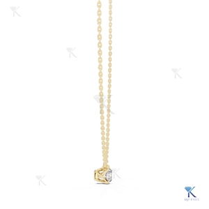 Collar Solitario con Diamante Cultivado en Laboratorio, Oro Sólido de 14K/18K, Elegante Engaste de Tulipán, Regalo de Lujo para Boda, Aniversario o Uso Diario - Product Image 6