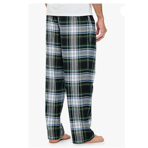 Pantalon de pyjama pour homme de haute qualité 100% coton, en flanelle douce, vêtements de nuit décontractés avec logo personnalisé sur la taille, design à carreaux - Product Image 4