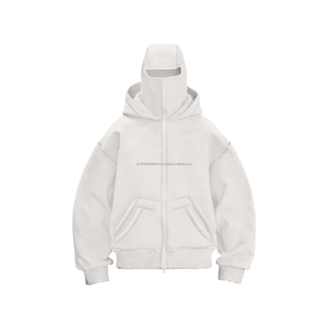 Cagoule Ninja d'hiver personnalisée pour homme, 420 GSM, doublée, imprimée et brodée, avec fermeture éclair, effet délavé et vieilli, avec masque facial intégré 2026 - Product Image 4