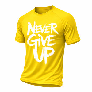 T-shirt de sport pour hommes Never Give Up Gym, T-shirt de motivation pour l'entraînement physique, respirant, pour la musculation, vêtements de sport - Product Image 2