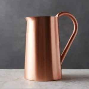 Hammered <b>Copper</b> Water Jug with Lid Rounded Body Decorative <b>Knob</b> Curved Handle Traditional Handcrafted Drinkware Elegan - Product Image 3