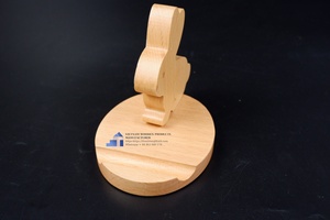 <b>Wooden</b> <b>Rabbit</b> Shape Decorative Stand For Easter Home Decoration Minimalist Design Handmade Tabletop Display Living Room Use - Product Image 2