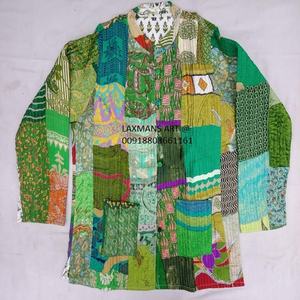 Chaqueta Kantha de retales, chaquetas de algodón de invierno de la India, chaquetas de trabajo Kantha, chaquetas Bohemias de algodón para damas - Product Image 2