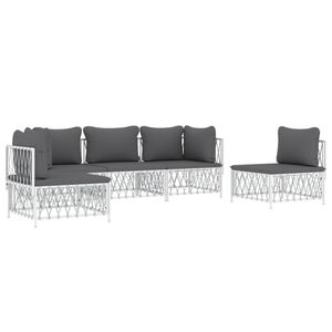Set Lounge da Giardino Bianco e Grigio Scuro - Product Image 3
