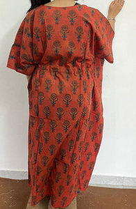 Vestido Kaftan Maxi de Algodón Estampado Cómodo para Mujer, con Corte Holgado y Estampados Vibrantes - Product Image 5