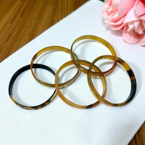 Ensemble de bracelets vintage en corne, tons ambre noir, unisexe, motif animal en corne de vache, accessoire de mode chrétien - Product Image 6