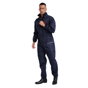 Overol de Trabajo para Hombre, Uniforme de Trabajo, Traje de Soldadura, Traje de Mecánico para Reparación de Automóviles, Azul Marino, Traje de Soldador FR Perforado - Product Image 4