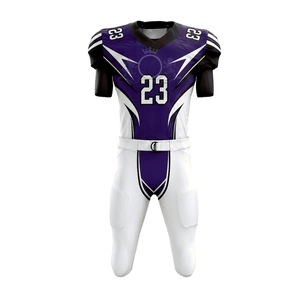 Nouvelle Arrivée Ensembles d'uniformes de football américain pour hommes Personnalisables Vente en gros Manches courtes Respirants Grandes tailles Impression par transfert thermique sur le devant - Product Image 6