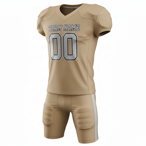 ชุดยูนิฟอร์มอเมริกันฟุตบอลแบบกำหนดเอง เสื้อและกางเกงฟุตบอลแบบซับลิเมชั่น ผ้าโพลีเอสเตอร์ระบายอากาศได้ดี พร้อมชื่อทีมและโลโก้ด้านหน้า สำหรับกีฬาทีม - Product Image 3