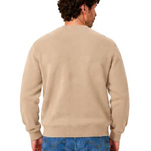 Cardigan en tricot pour homme, beige, motif argyle, col en V, 100% polyester, motif diamant, boutons sur le devant, manches longues, classique, décontracté - Product Image 2