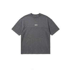 Camisetas de algodón con paneles para hombre, estilo oversize, streetwear, con logo bordado en el pecho, personalización de marca, socio en la producción de prendas. - Product Image 5