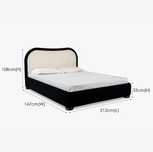 Modern Upholstered <b>Bed</b> Frame King Size Soft <b>Bed</b> with Quilted Headboard and Footboard Fabric Upholstery - Product Image 6