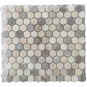 Mosaico Hexagonal de 1 Pulgada, Mezcla de Mármol, Estilo Moderno para Baño, Revestimiento de Pared Interior Resistente al Agua, Estilo Contemporáneo - Product Image 4