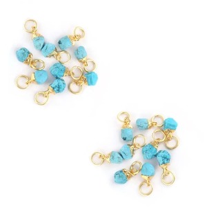 Raw Turquoise Crystal Pendant <b>Charm</b> 925 Sterling <b>Silver</b> Gold Plated Gemstone Necklace <b>Charm</b> Boho Jewelry Gift - Product Image 1