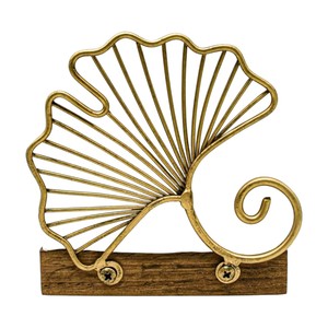 Porte-serviettes décoratif en fer forgé en forme de fleur, finition dorée, pour la décoration de la maison, centre de table, idéal pour offrir - Product Image 1