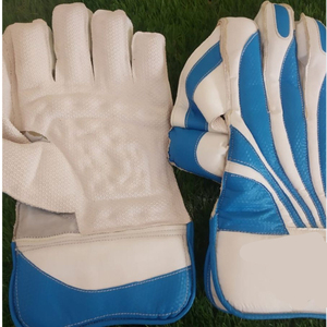 <b>White</b> Half Finger <b>Cricket</b> Gloves PVC Leather Seamless Woven Snap Closure Right Handed Lightweight Extra Grip Sports Training - Product Image 5