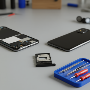 สำหรับ Xiaomi Mi 11 Lite SIM and Micro SD Card ถาดอะไหล่สีดำ - Product Image 3