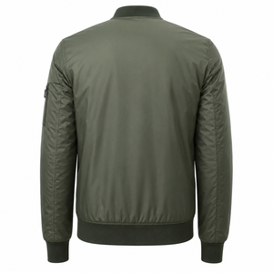 Blouson Bomber Automne Manches Longues Fermeture Éclair Col Montant Polyester Tissé Imperméable Coupe-Vent Séchage Rapide Léger Soie - Product Image 4