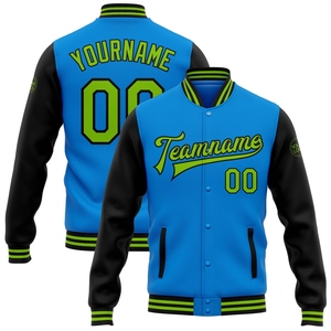 เสื้อแจ็คเก็ตแฟชั่นแบบไล่เฉดสีดำ-ม่วงชมพู ยี่ห้อ OMMIZ INDUSTRY รุ่น Bomber แบบติดกระดุมเต็มตัว สไตล์ Varsity Letterman รับผลิตตามสั่ง ขายส่งโดยตรงจากโรงงาน - Product Image 2