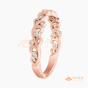 Anillo de Boda de Eternidad Vintage con Diamantes de Moissanita en Oro Rosa, Banda de Diamantes Cultivados en Laboratorio para Mujer, Joyería de EE. UU. - Product Image 5