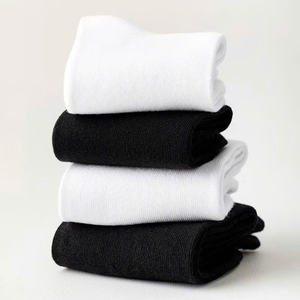 Chaussettes de sport unisexes à motif cachemire, noires et blanches, tricotées, antidérapantes, séchage rapide, écologiques, pour l'automne - Product Image 4
