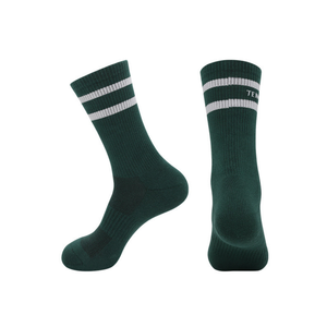 Chaussettes de sport pour femmes en gros, vert foncé, imprimé jacquard, respirantes, en coton, pour adultes, printemps, multicolores - Product Image 3