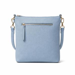 Women Fashion Light Blue PU Leather Crossbody <b>Shoulder</b> Bag with Front Zipper Pocket and Adjustable <b>Strap</b> - Product Image 4
